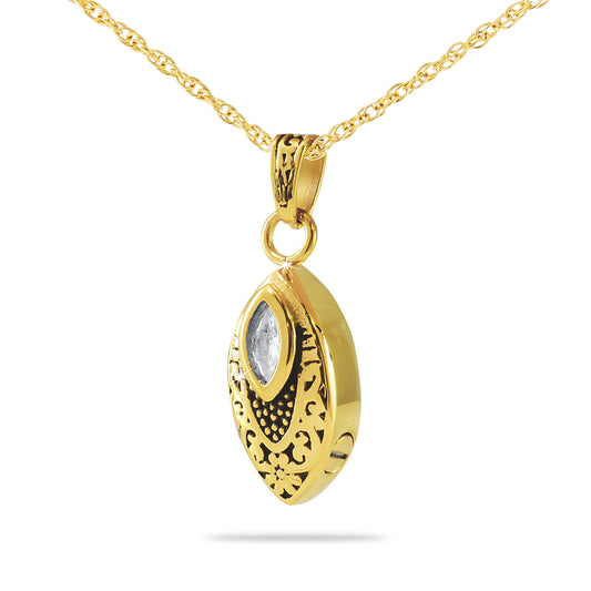 Gold Crystal Charm Pendant